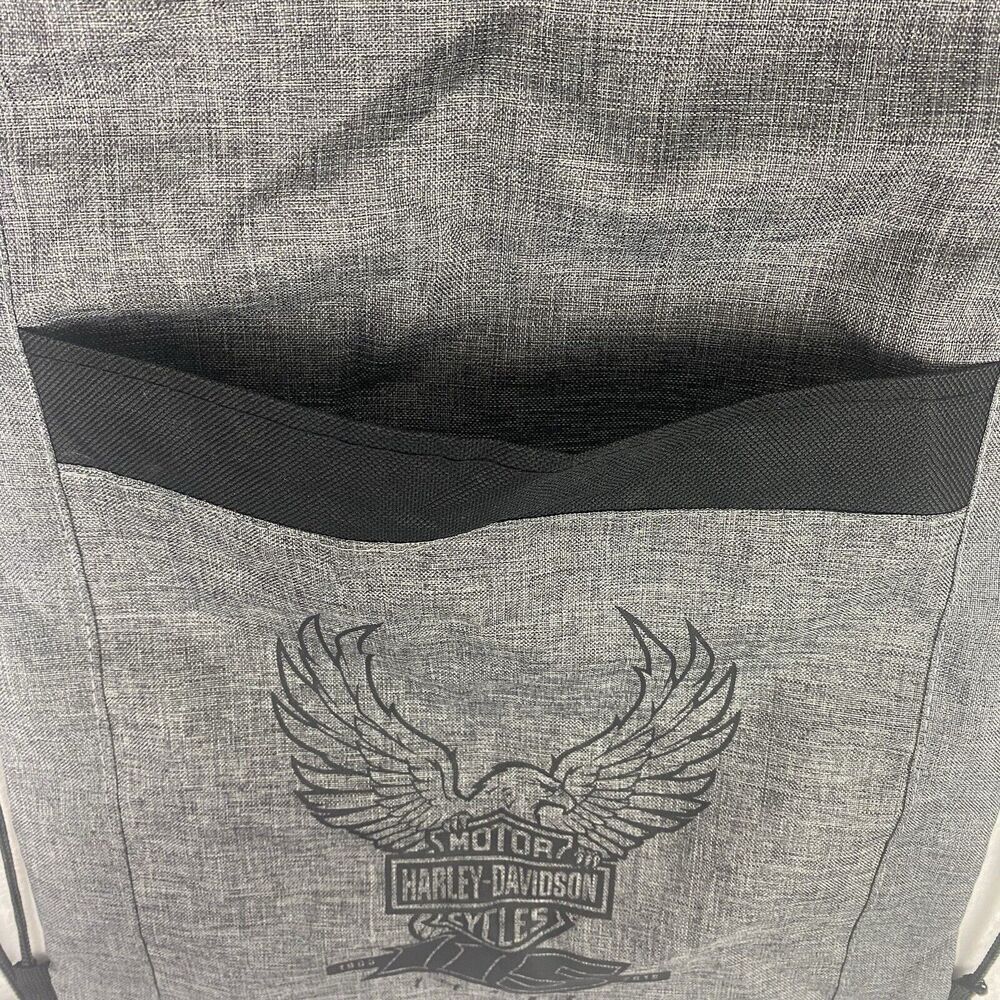 Harley Davidson String Drawstring Backpack Bag Gr… - image 3